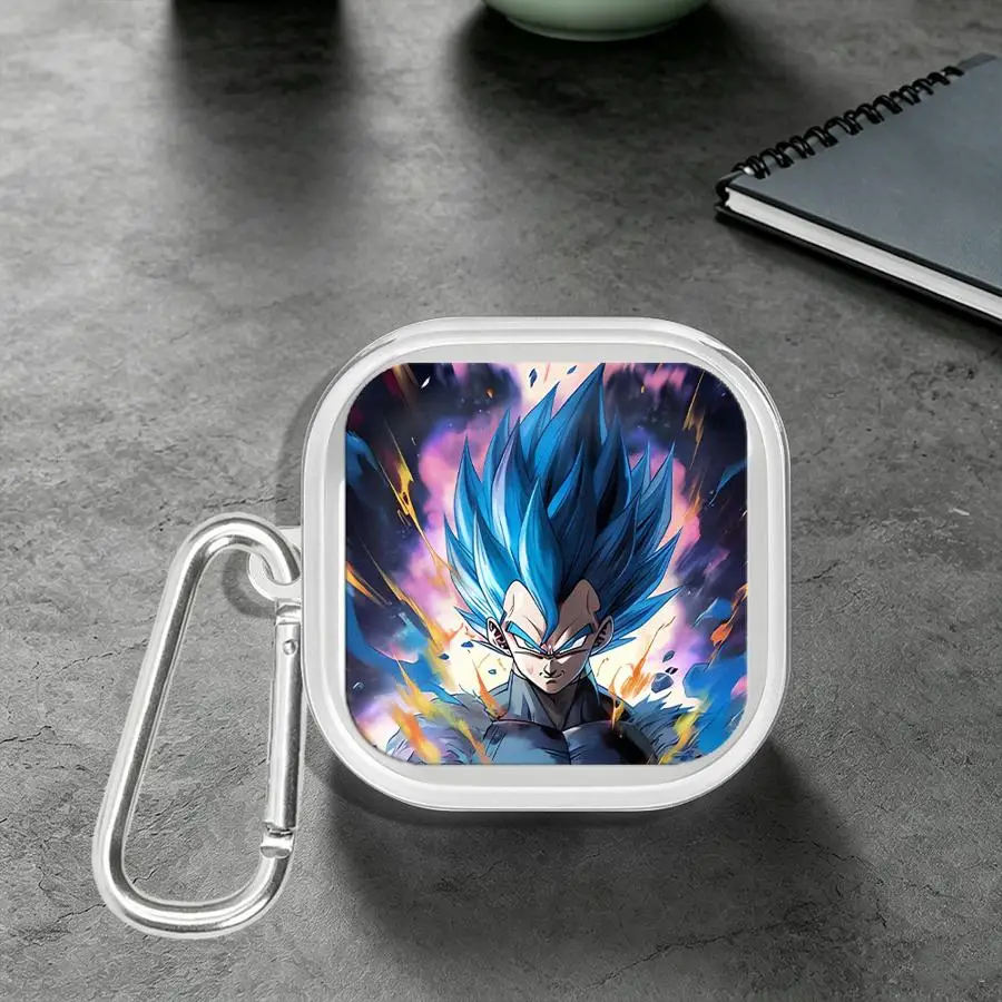 D-ragon Ballss SSB Vegeta Clear Earphone Cases Cover With Hook Case For Samsung Galaxy Buds 2 2Pro 3 FE 4Pro 3Pro Live 4 Pro
