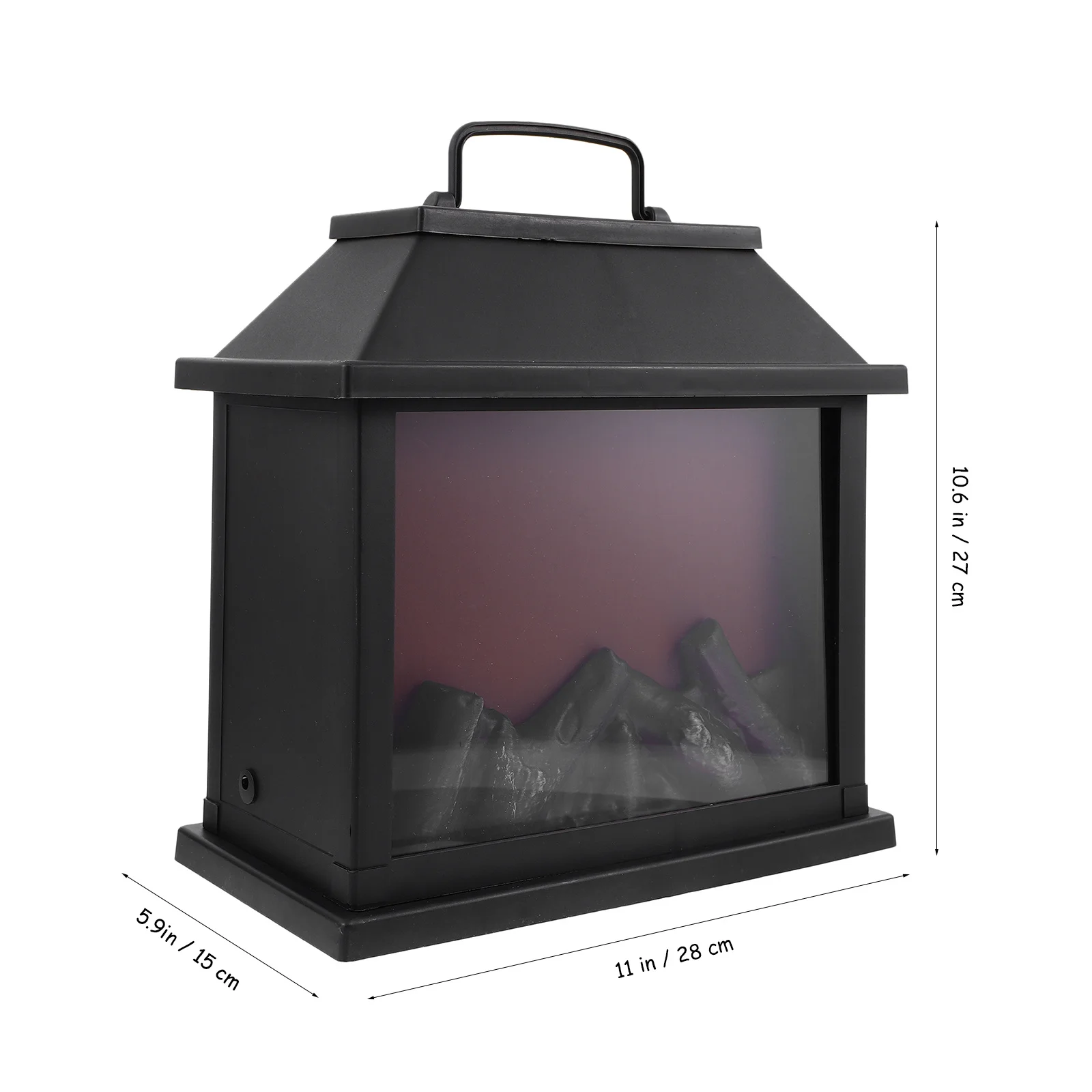 Christmas Led Lantern Plastic Powered Hanging Lamp Fireplace Style Xmas Decorative Light For Indoor Night Light Decor