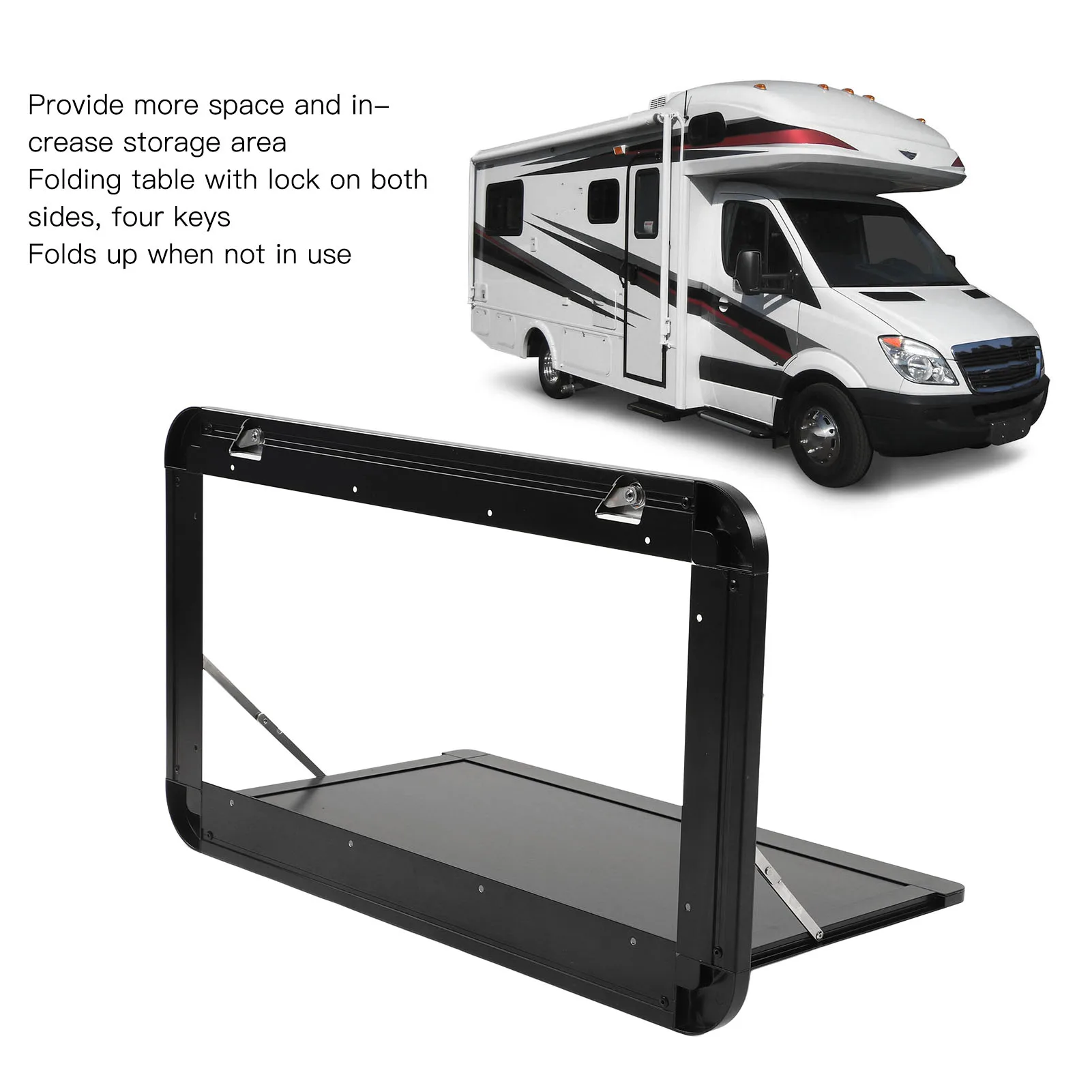 RV External Dining Table With Lock 25KG Maximum Load Aluminum Alloy For MPV Boat Caravan