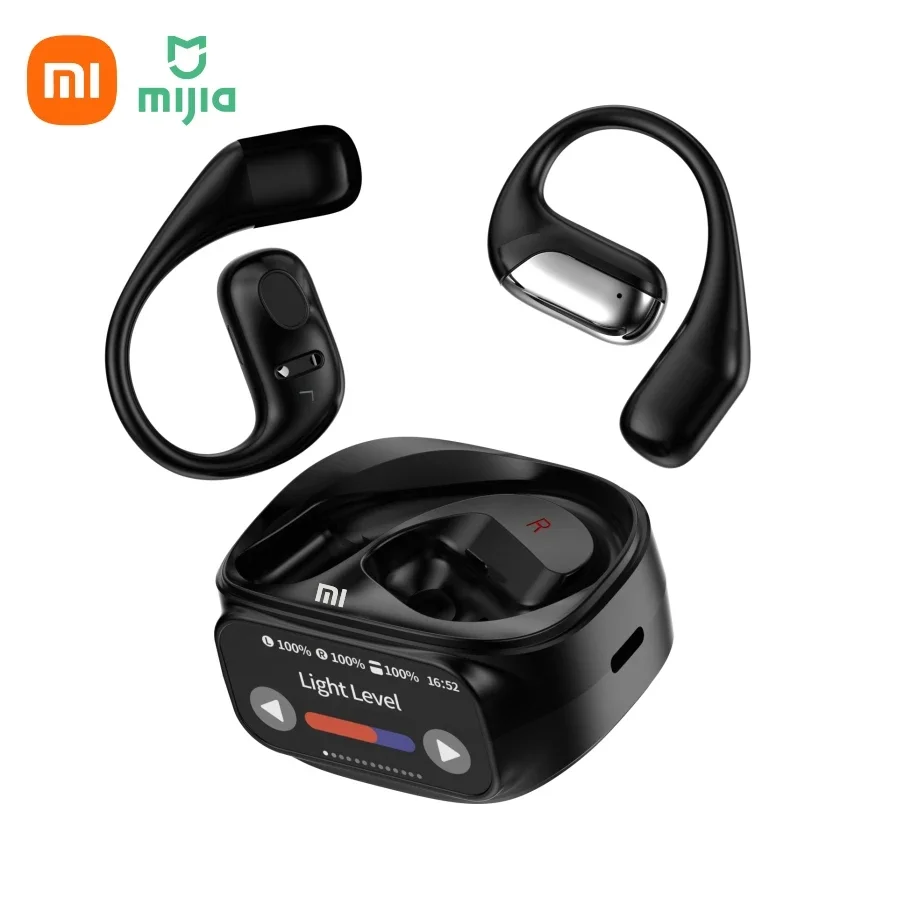 Fones de ouvido Bluetooth sem fio originais Xiaomi TWS, fones de ouvido esportivos para escritório, microfone com cancelamento de ruído, fones de ouvido com display LED