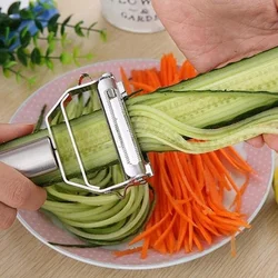 Edelstahl Kartoffel Gurke Karotte Reibe Julienne Schäler Gemüse Obst Schäler Doppel Hobeln Reibe Küche Gadget Hohe