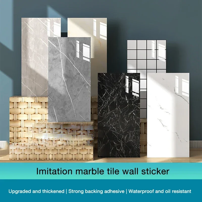 

Self-adhesive wallpaper simulation tile marble wall sticker decorative wall panel ugly waterproof and moisture-proof sticker