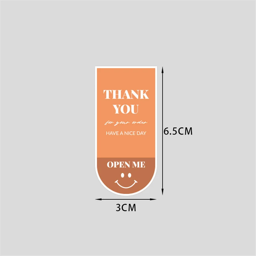 100pcs Thank You For Your Order Stickers Cute Smile Decorative Sealing Label for Business Gift Packaging Baking handmade Sticker