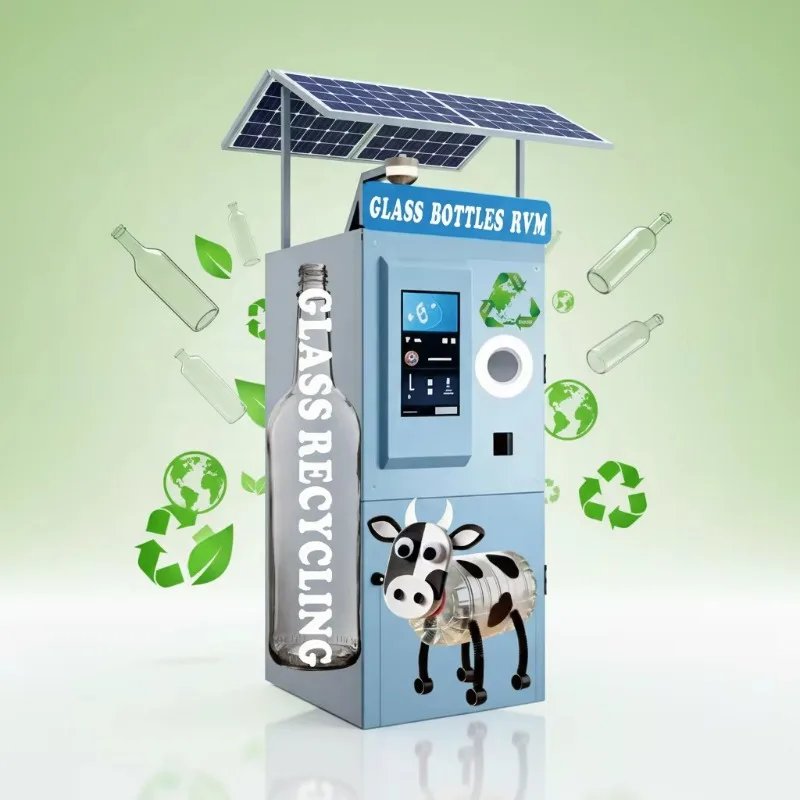 2026 Glass Bottle Reverse Vending Machine UV Sanitizing QR Code Token 10-inch Touchscreen High Capacity Cashback Customized