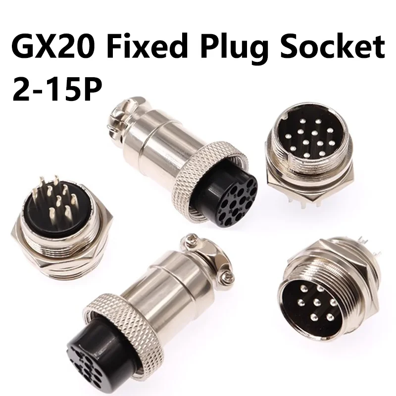 

5PCS 19mm-2/3/4/5/6/7/8/9/10/12/14/15 Pin GX20 Aviation Socket PlugNut type Male Female Electric Circular Wire Panel Connectors