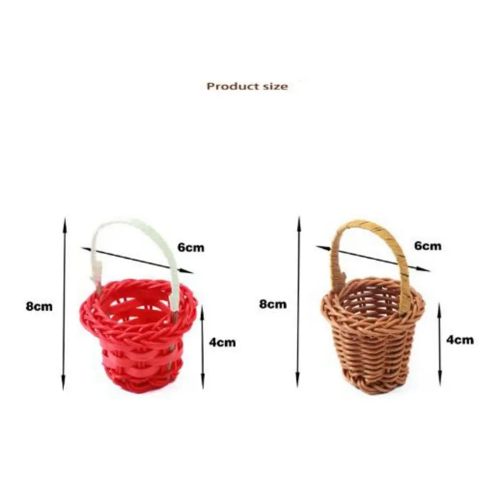 Mini miniatuur poppenhuismand DIY handgemaakte modepoppen Handgeweven mand Handheld wijnstokmand voor BJD-poppen/voor Ob11-poppen