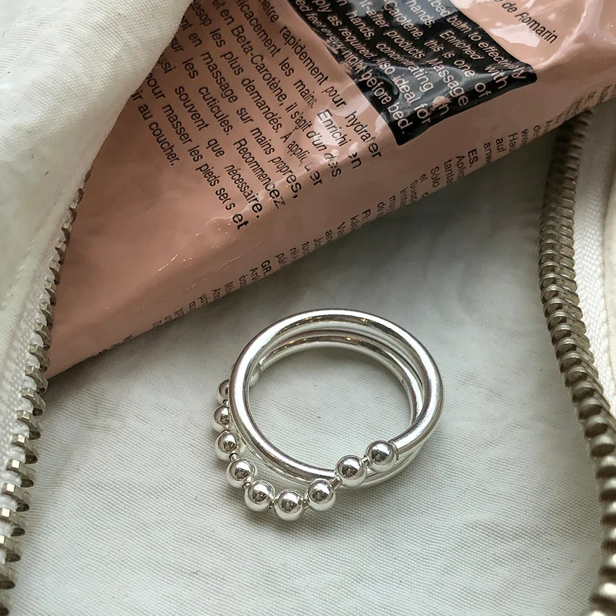 Women's Gold Plated 925 Sterling Open Chain Ball Ring