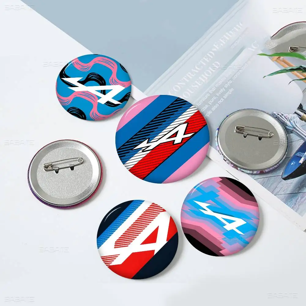 Alpine Logo Creative Pins Funny Faces Round Snap-in Brooch Badge Backpack Hat Accessories Jewelry Gifts