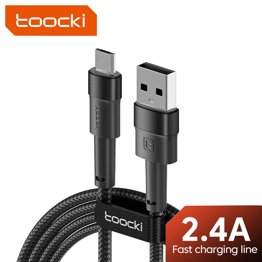 Toocki 2.4A Micro USB Cable for Samsung S10 Xiaomi Oneplus Fast Charge Phone Charger Micro Cable for Fan Headphone USB Data Cord