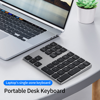 New Wireless Keyboard Bluetooth Numeric Keypad Metal Rechargeable Slim 34 Keys Easy to Carry for iPad/Mac/Laptop Window Android