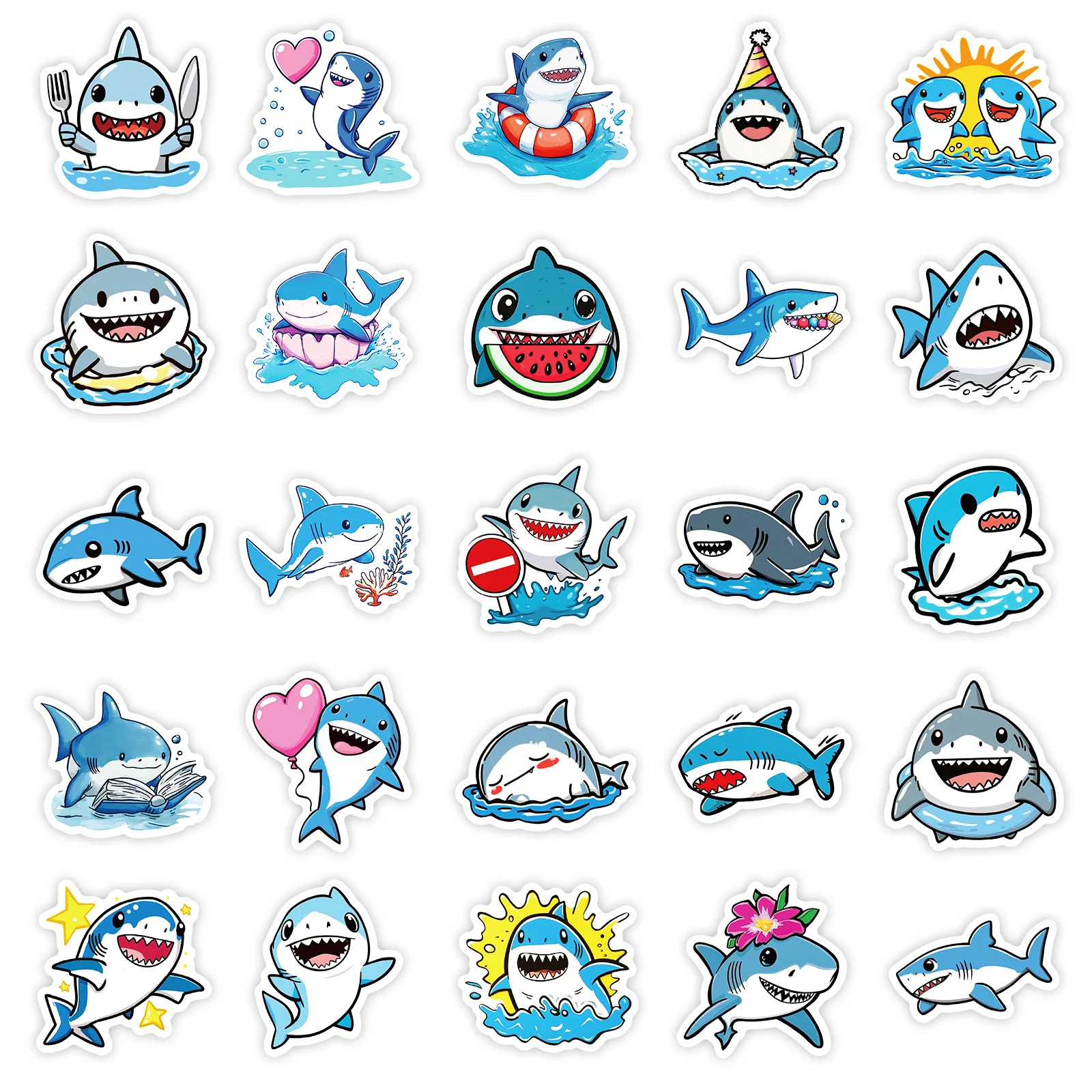 10/30/60 sztuk śliczne Shark naklejki zwierzęta Graffiti naklejki dla dzieci DIY deskorolka gitara Laptop bagaż Cartoon MEME naklejki zabawki