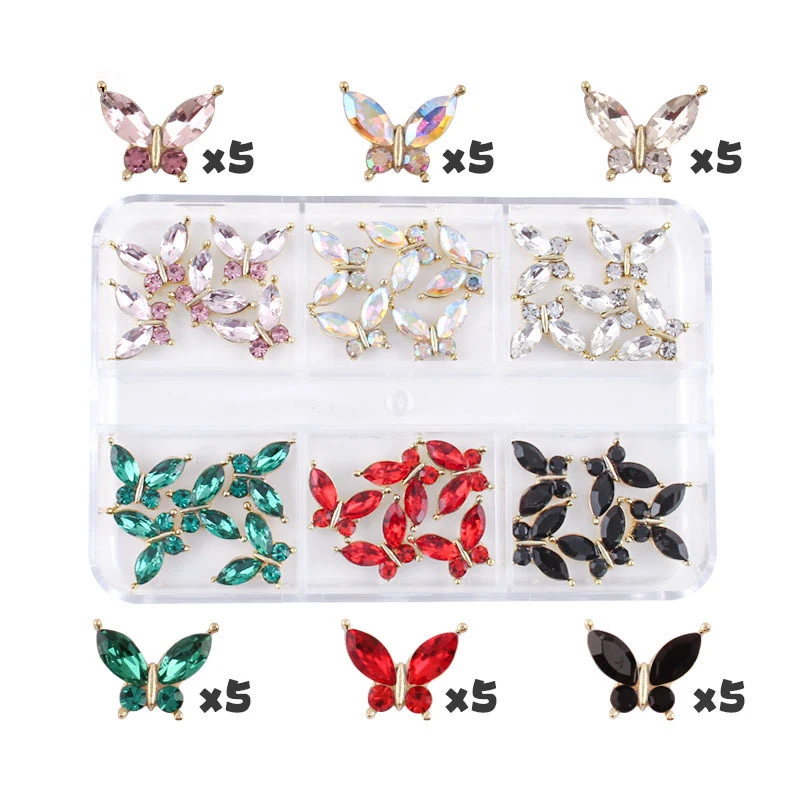6 Gitter-Nagelsteine, Saturn-Planet-Kreuz-Nagelanhänger, luxuriöse Nagelteile, Diamant-Kristall-Nagelkunst-Dekorationszubehör