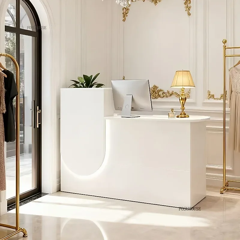 

Modern Office Reception Desk Counter Supermarket Shop Clothing Store Bar Counter Beauty Salon Barber Shop Hair Salon Cashier p