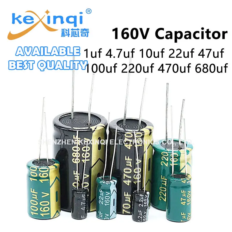 

1-50PCS 160V DIP Aluminum Electrolytic Capacitor 1UF 4.7UF 10UF 22UF 47UF 100UF 220UF 470UF 680UF