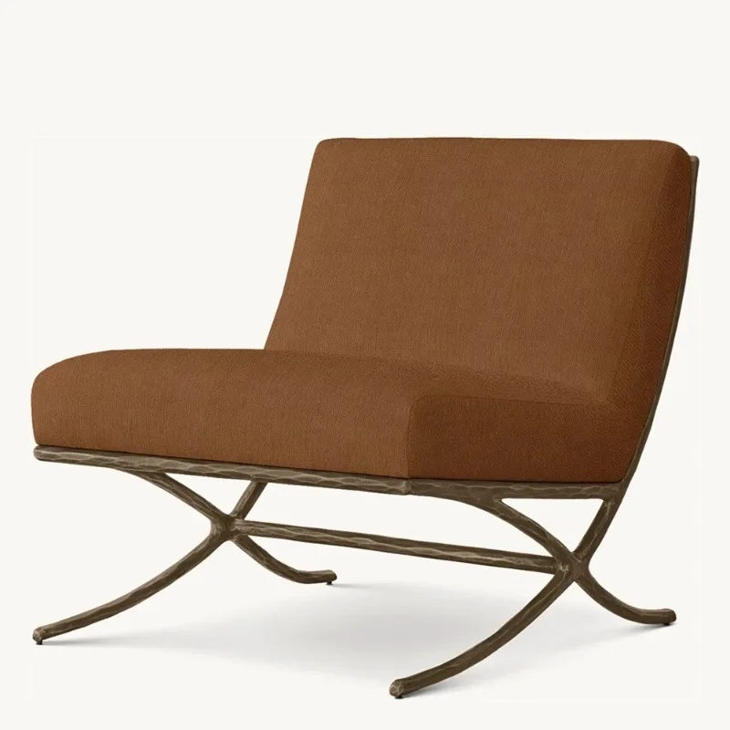

*OEM Midcentury Artisans Hand Hammer Chair American Luxury Home Furnishing Thadds X-Base Slipper Chair Soft Sofa for Dining Room