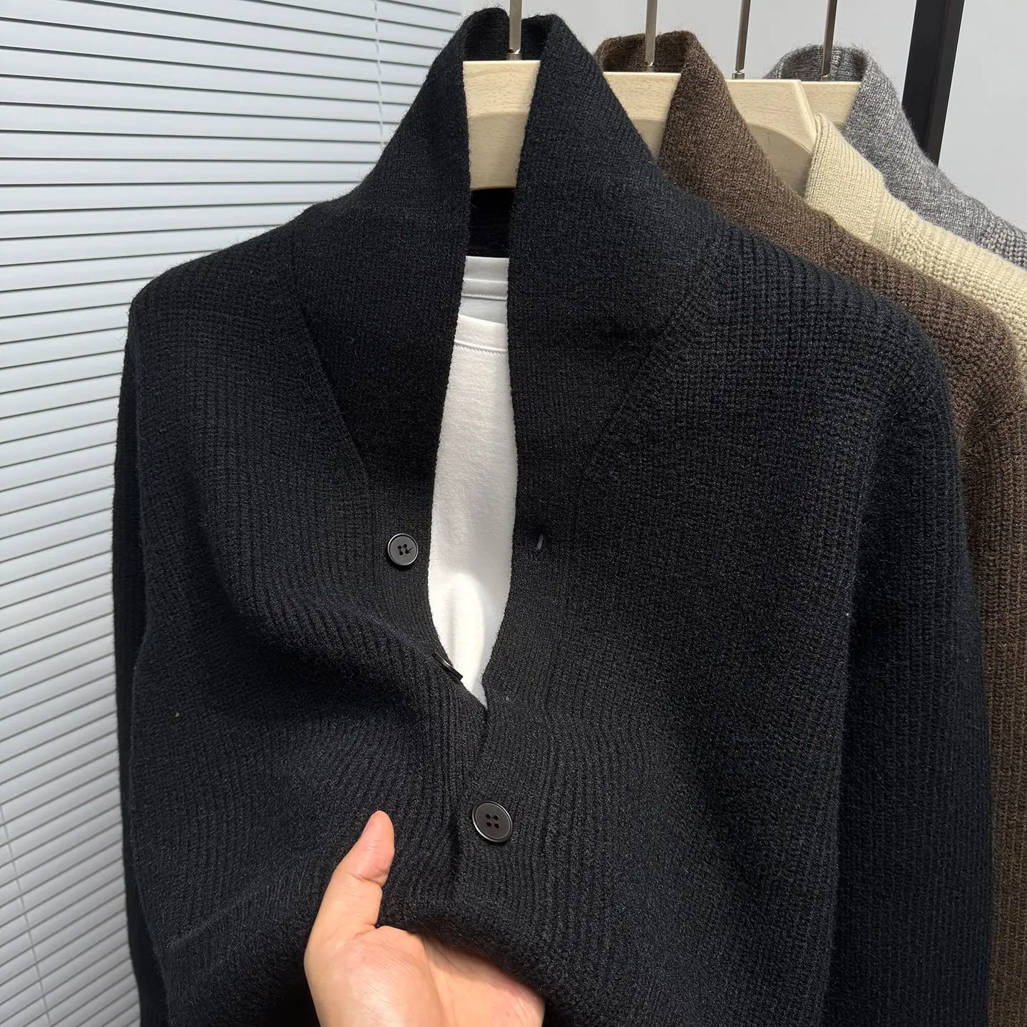 

Men's Knitted Cardigan Sweater Casual Sle Long Sve Fine Gauge Polyester Fabric Soft Comfortable Outerwear for Autumn