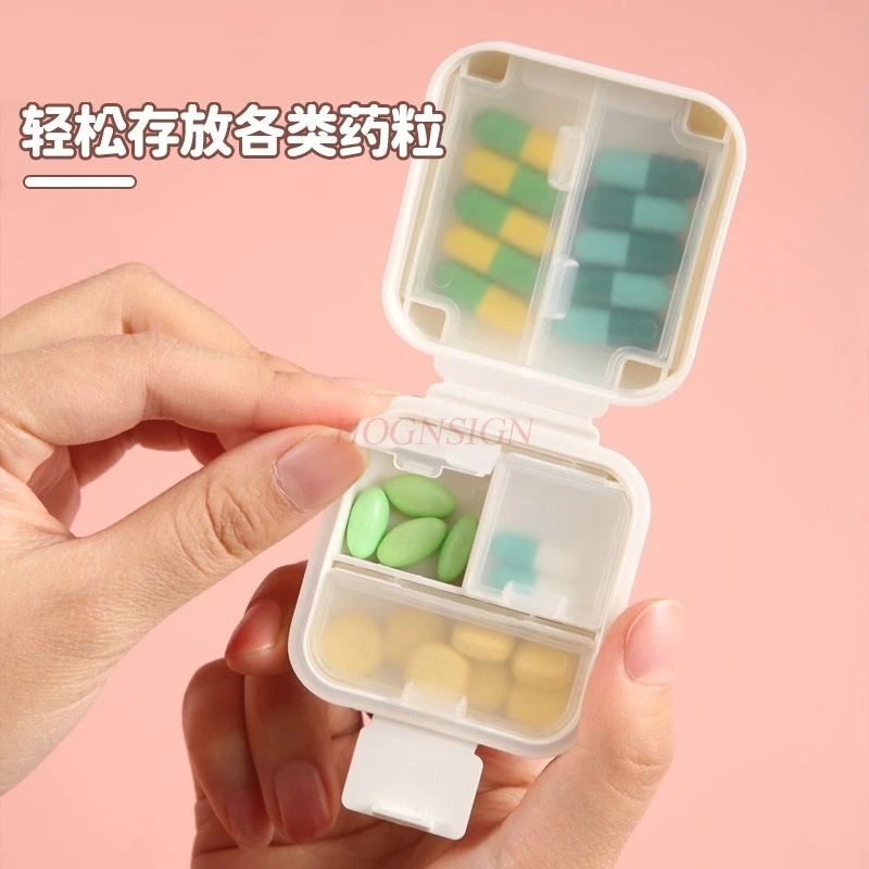 1pcs Cartoon small medicine box packaging portable small size portable mini large capacity pill storage box