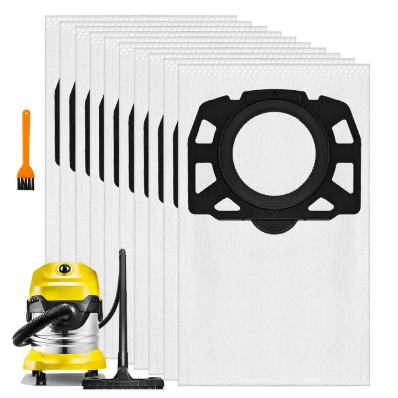 

10PCS KFI487 Replacement Filter Bags for Karcher WD4 WD5 WD6 WD5P WD6P MV4 MV5 MV6 SE6100 2.863-006.0 Wet Dry Vacuum Cleaner