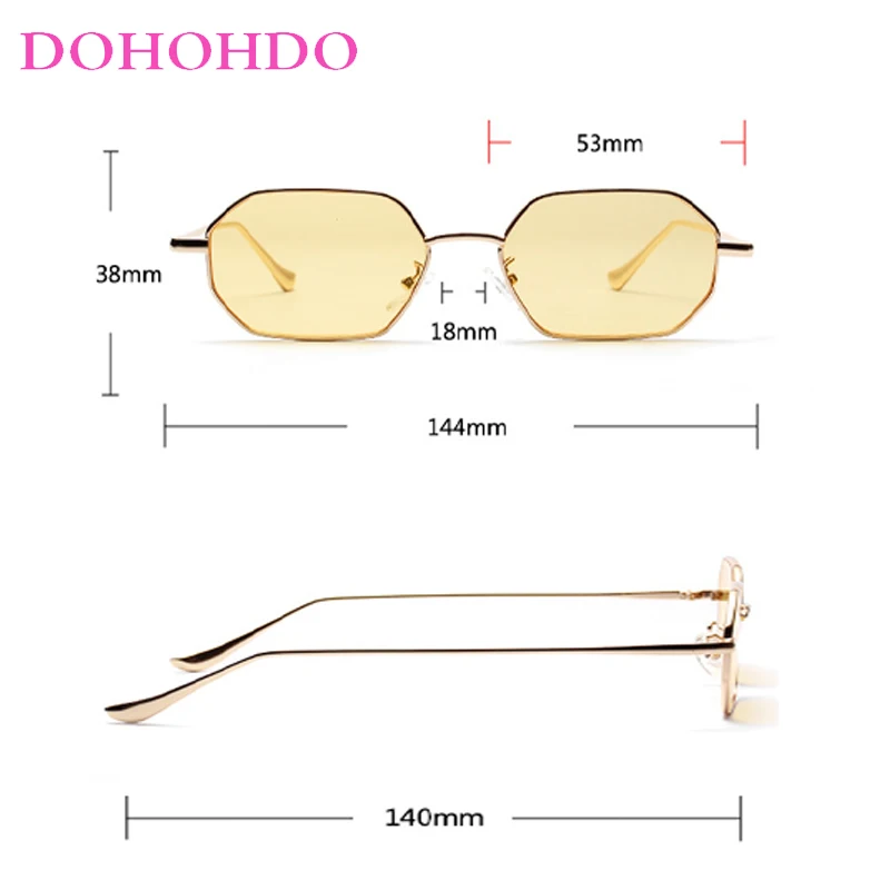 Dohohdo 2024 Mode Retro Männer Frauen Metallrahmen Retro Sonnenbrille Vintage quadratische Sonnenbrille Marke Designer Brille uv400