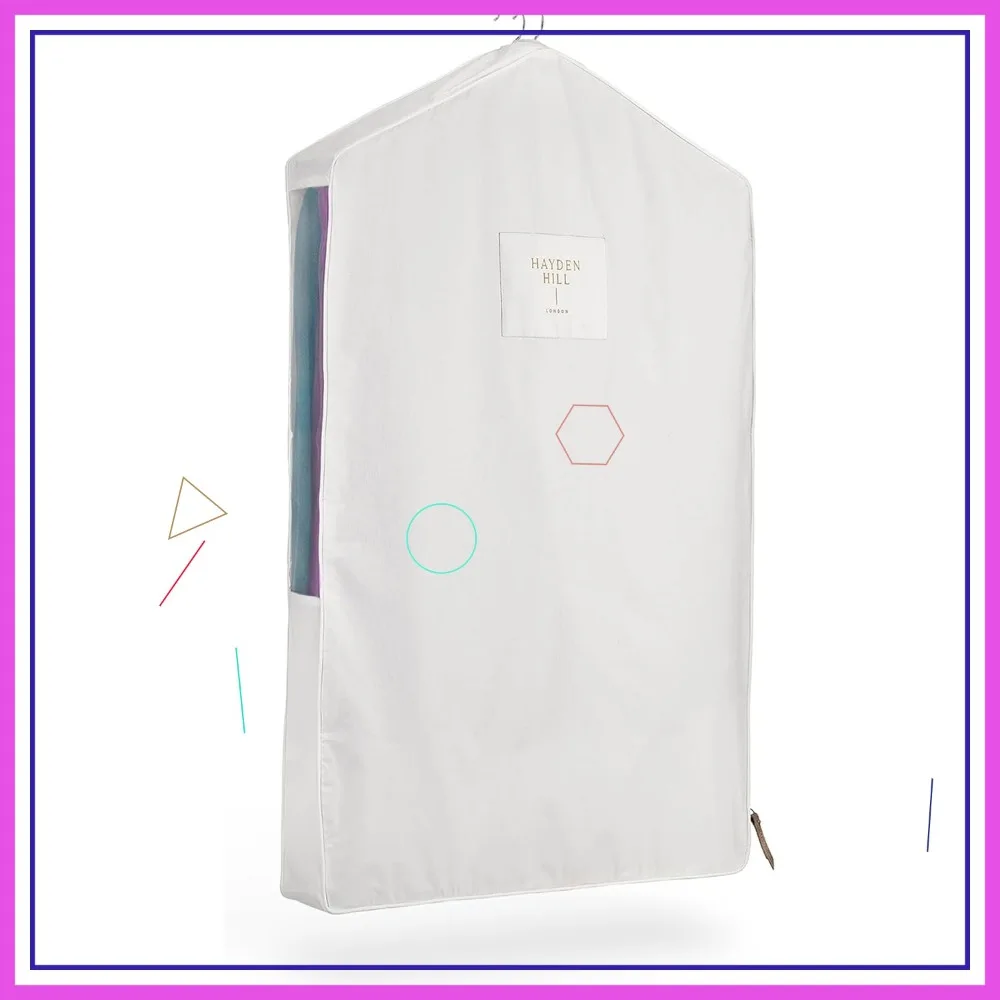 

Luxury Organic Cotton Hanging Clothes Bag - Short 40 Inch for Dresses, Jackets & Suits - Breathable Storage for Closet