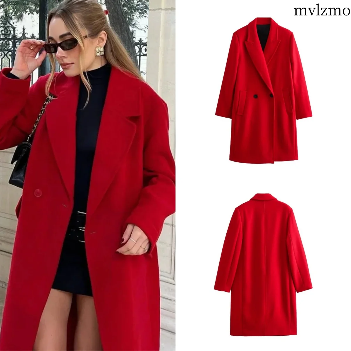 2024 Autumn/Winter New Product Women's New Fashion and Casual Versatile Polo Collar Double breasted Long Coat Coat Coat