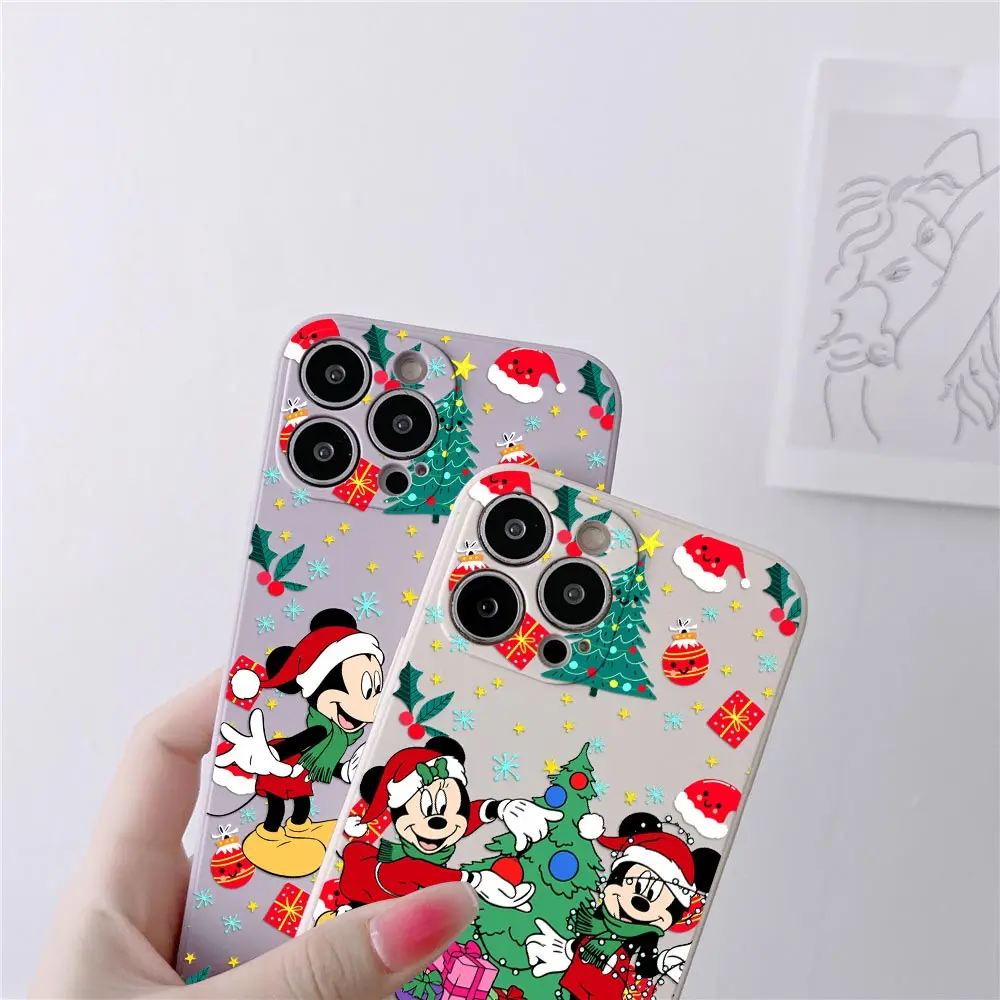 ميكي ميني عيد الميلاد قضية الهاتف آيفون 17 16 15 14 13 12 11 برو ماكس حالات آيفون 17 الهواء 16 زائد 16E XS غطاء سيليكون #3