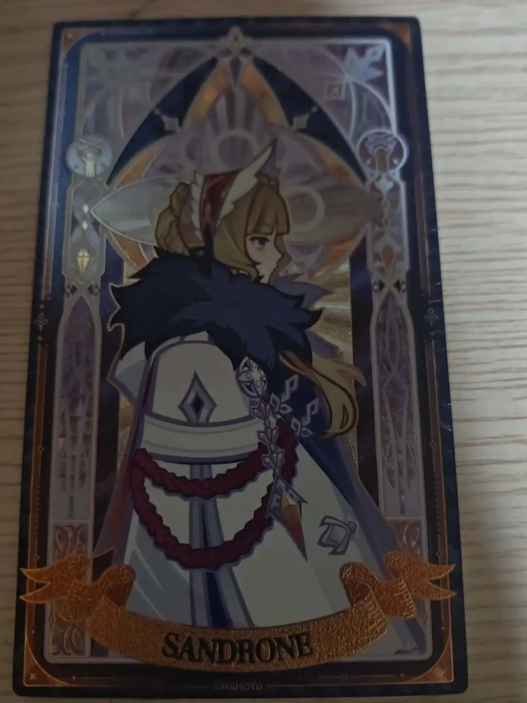 In Stock Genshin Impact  Frost Trace Flame Fatui Sandrone Plate-Iridescent Collectible Featuring Refractive Card Sign