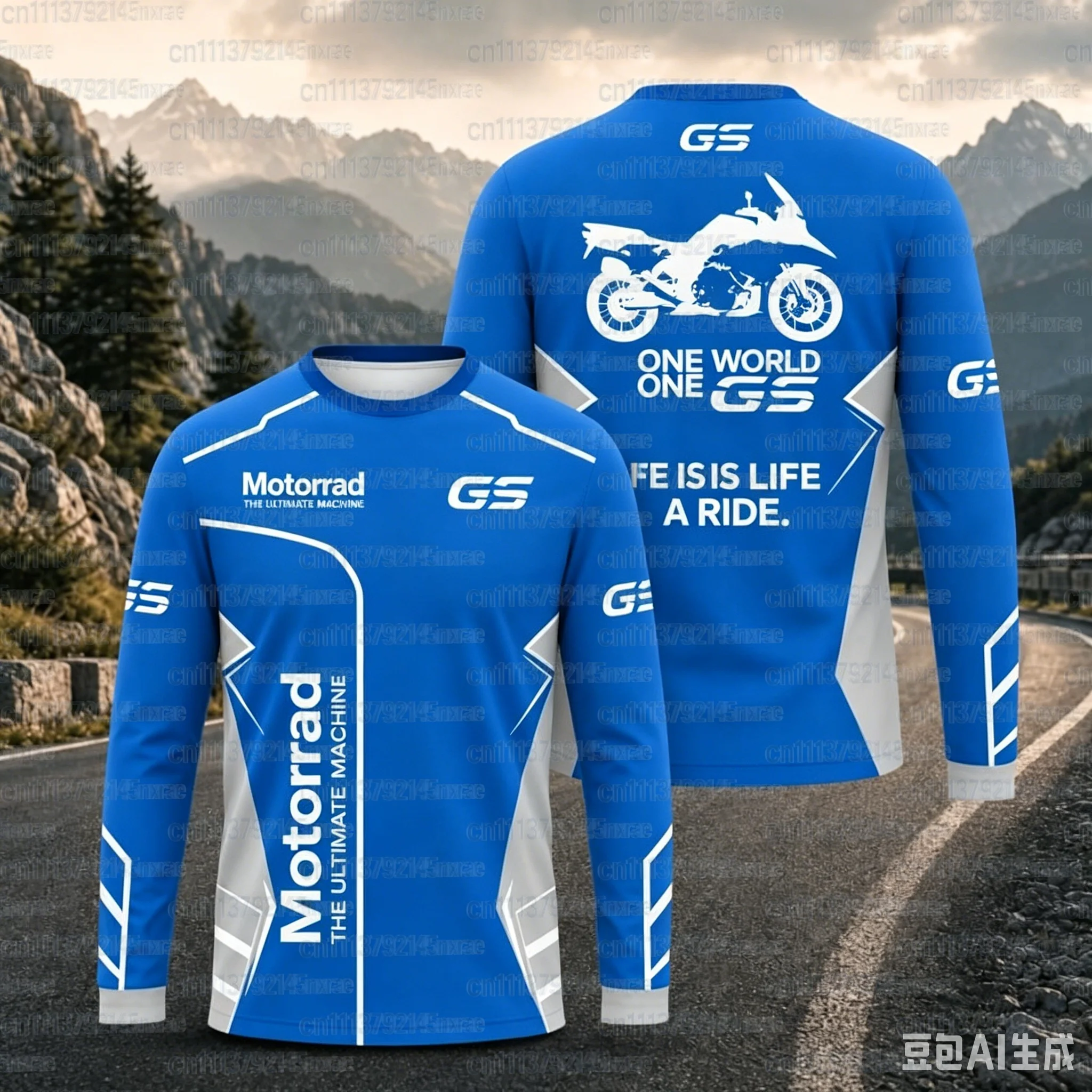 2026 Herren GS Motorrad-Abenteuer Langarm-T-Shirt Schnelltrocknend Atmungsaktives Moto-Trikot für Biker Fahr-T-Shirt Familien-Match 2026 – Detail 6