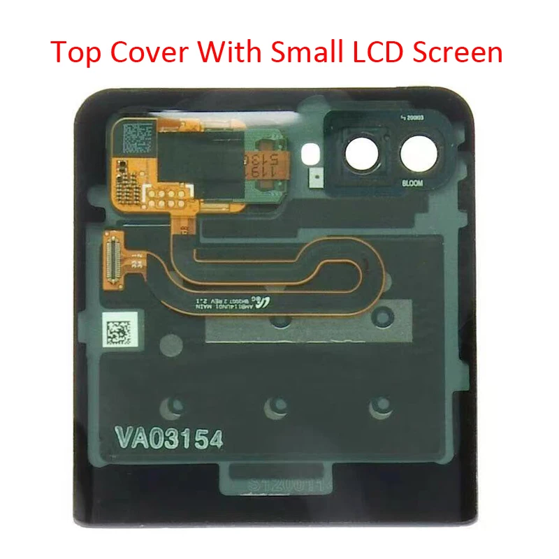 For SAMSUNG Galaxy Z Flip 4G F700 Back Battery Cover Glass  Door Rear  Housing  with Camera bezel + Lens ,Small LCD Screen