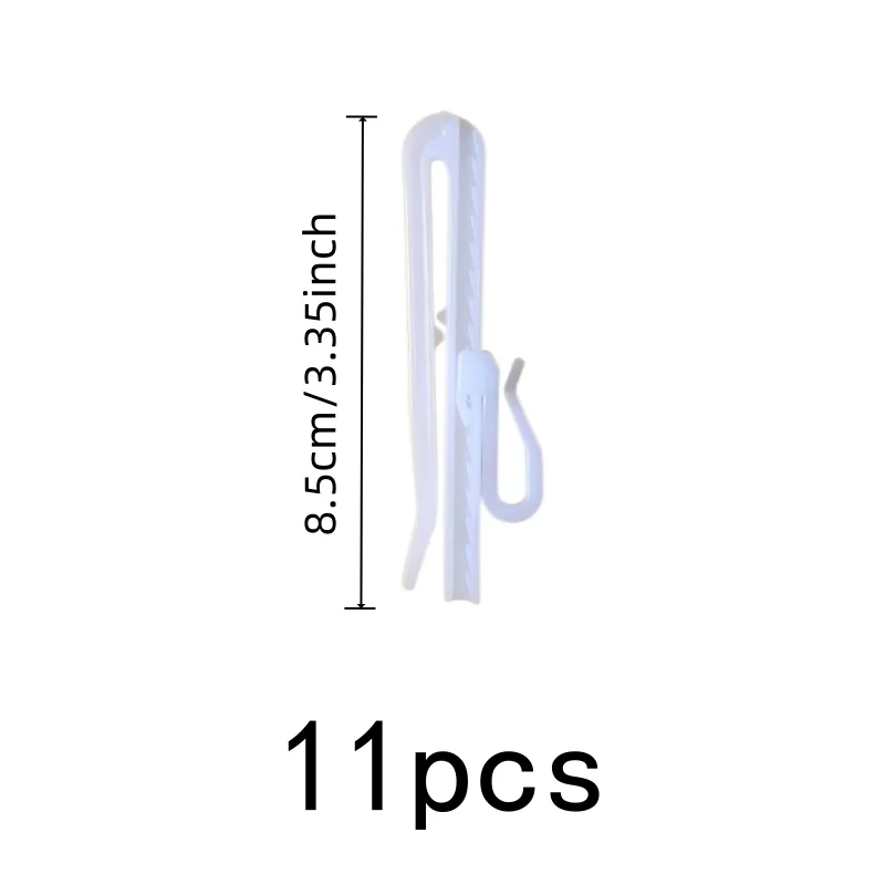 11 pcs 8.5cm Adjustable Curtain Hooks for Living Room Curtains, Adjustable Height Design, Strong Load Support