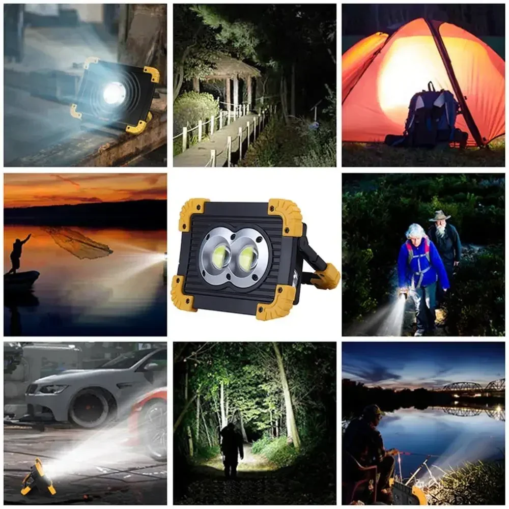 380W Powerful Spotlight Portable Work Lights LED Rechargeable Waterproof  Outdoor Power Bank Lantern for Search Camping by 18650