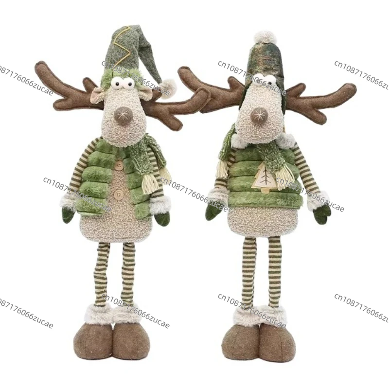 Home Ornament Christmas Green Telescopic Leg Standing Elk