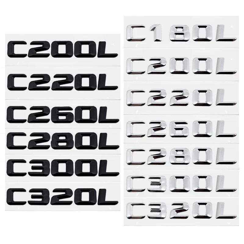 Car Rear Trunk Stickers Tail Letter Refitting Badge for Mercedes Benz C Calss C550 C180L C200L C220L C260L C280L C300L C320L