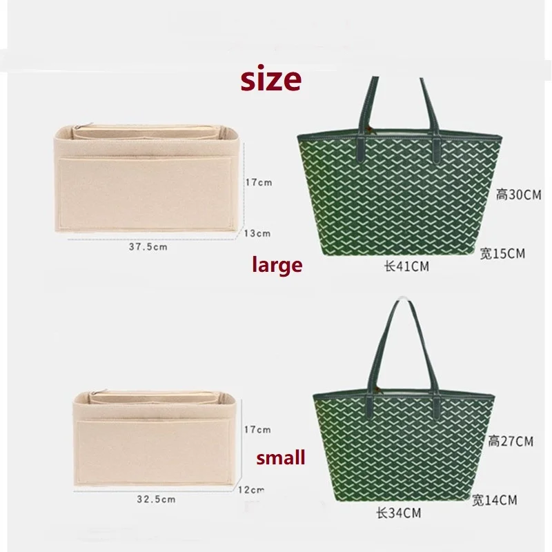 【Only Organizer】For Goyard ANJOU Tote Bag Organizer Insert Makeup Organiser Divider Shaper Protector Compartment Inner