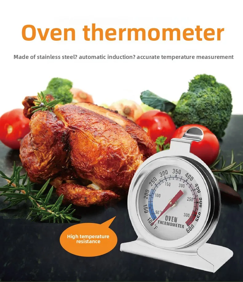 

Oven Thermometer Kitchen Baking Household Temperature Gauge High-Temperature Resistant DialType Stainless Steel Oven Thermometer