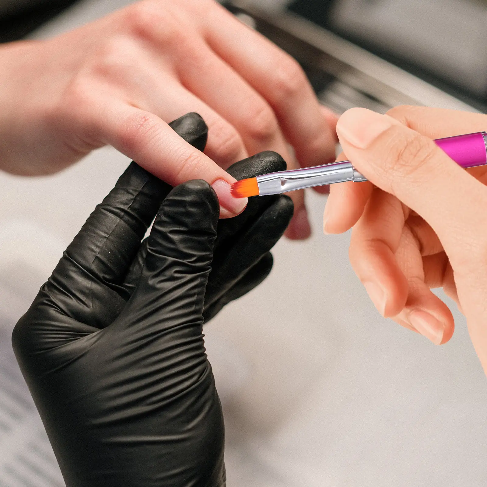 

Набор из 2 высококачественных двусторонних кистей для фототерапии и наращивания ногтей, для точных работ, для салонов красоты, для маникюра