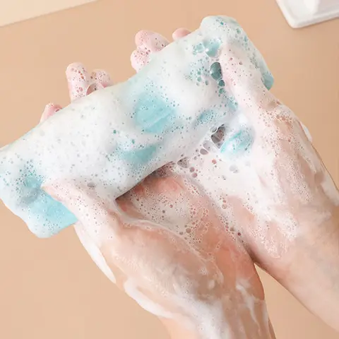 1 पीस क्लींजर साबुन मेश बैग स्नान धुलाई उपकरण बॉडी क्लींजिंग नेट साबुन फोमिंग नेट पीई बबल हेल्पर मेश वॉश फेस 8 best sales साबुन की थैली - №1