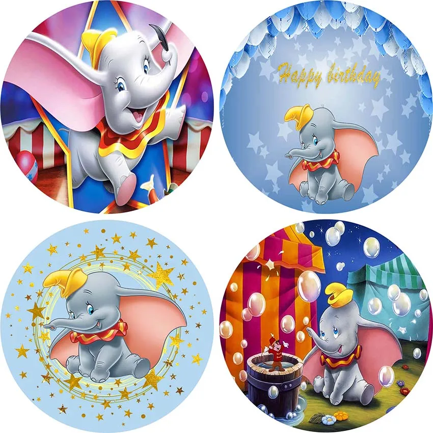 

Round Circle Elastic Cover Photography Background Backdrop Dumbo Circus Kids Birthday Party Decor Photo Shoot Photocall Studio