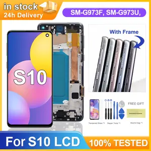 Bilashmart TFT Quality Samsung S10 G973F/DS G973U G973 SM G973 LCD Display Touch Screen with DIY Frame Galaxy S10 LCD