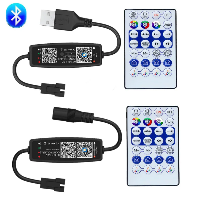 WS2811 WS2812B SK6812 Bluetooth Music RGB LED Controller Built-in MIC With 28Key Remote For Smart Pixel Strip Light USB DC5-24V