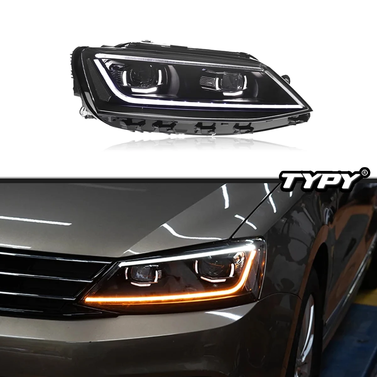 

TYPY New LED Head Lamp Upgrade Modified For VW Jetta MK6 LED Headlights 2011-2018 Dynamic Signal Head Lamp Auto Accessories