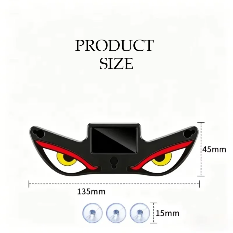 Solar Power Devil Eye Car Lights Demon's Eye Dynamic Expression LED Light with Suction Cup Rechargeable Decorative Lamps Strips