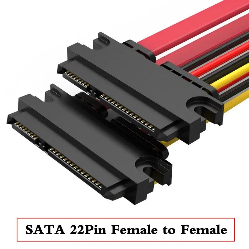 10cm 30cm 50cm SATA (7+15) 22Pin Female to Female Computer Hard Disk Data Power Cable Hard Disk Player Cable Copy Machine Cable