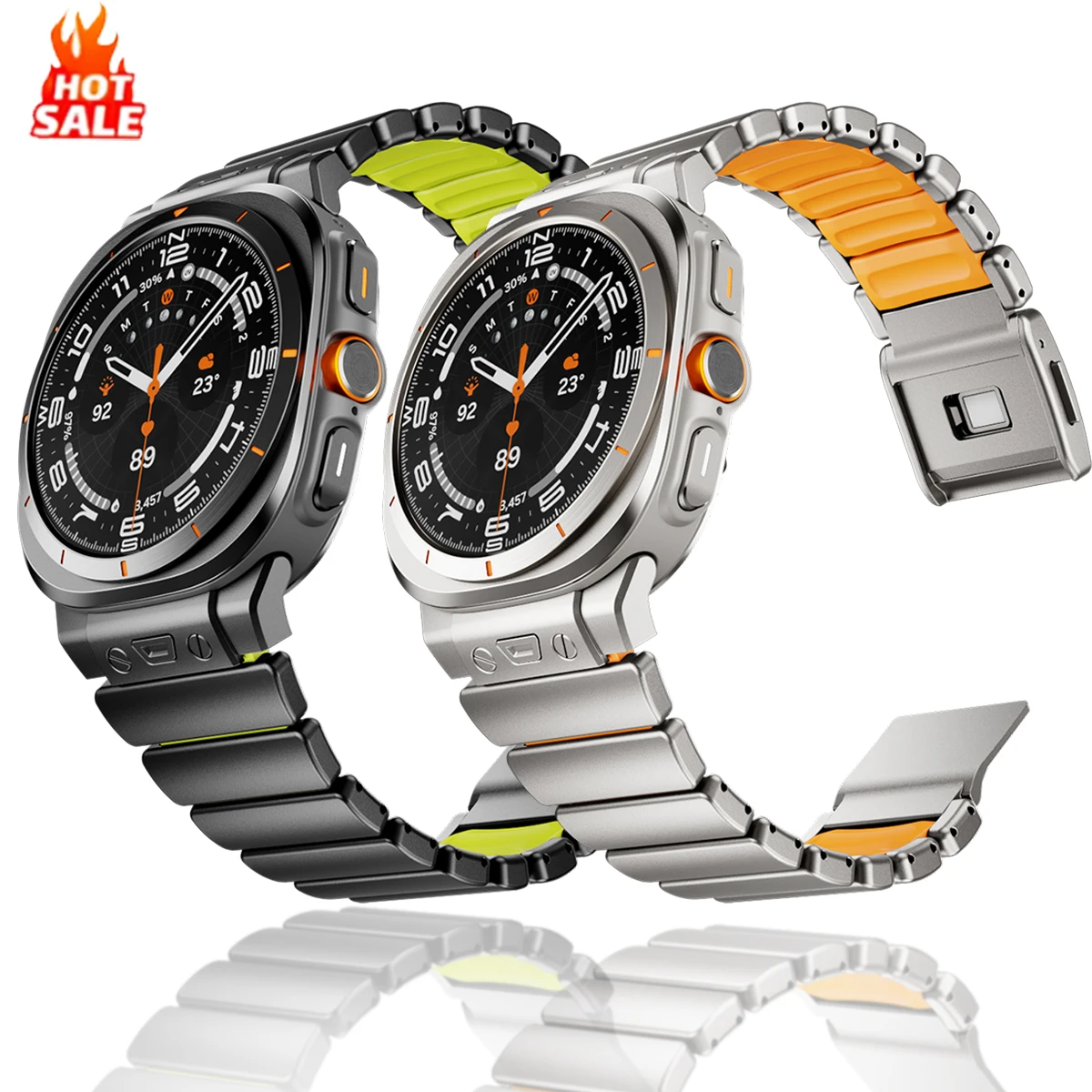 

Роскошный силиконовый ремешок из нержавеющей стали для Samsung Galaxy Watch Ultra2025, металлический резиновый браслет без зазоров для GALAXY ULTRA47mm