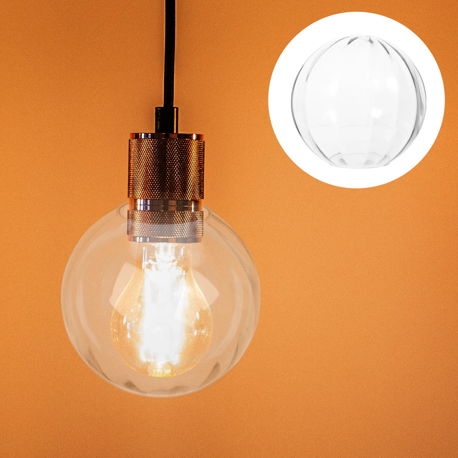 غطاء مصباح زجاجي مستدير مصنوع بحرفية دقيقة وغطاء خفيف أنيق بديل لدراسة غرفة النوم وغرفة المعيشة #5