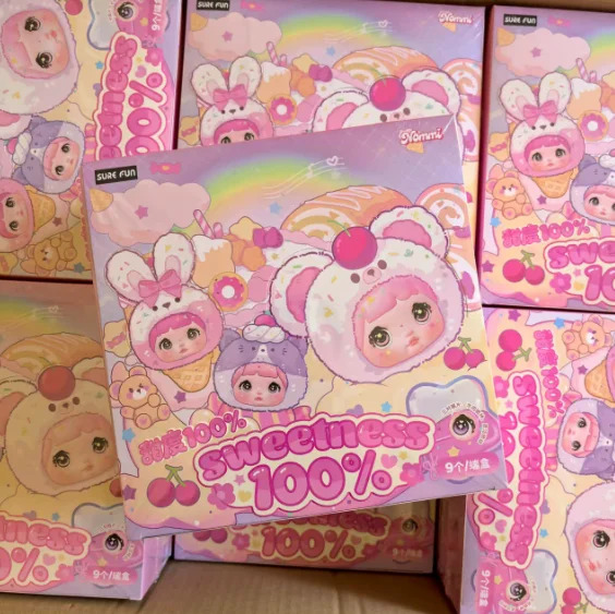 El nuevo Nommi arroz glutinoso dulce 100% serie caja ciega de felpa lindo adorno de escritorio muñeca juguetes para regalo de niña