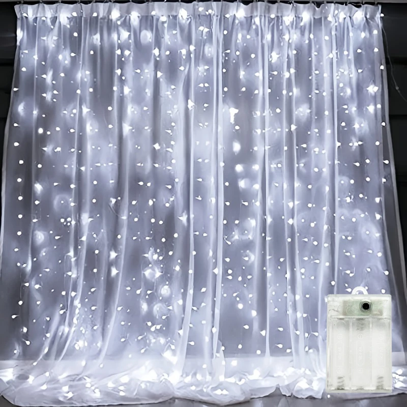 

LED Curtain Fairy Light String 8 Modes Battery Power Outdoor Garden Bedroom Decoration Ramadan Home Decoration Eid Mubarak