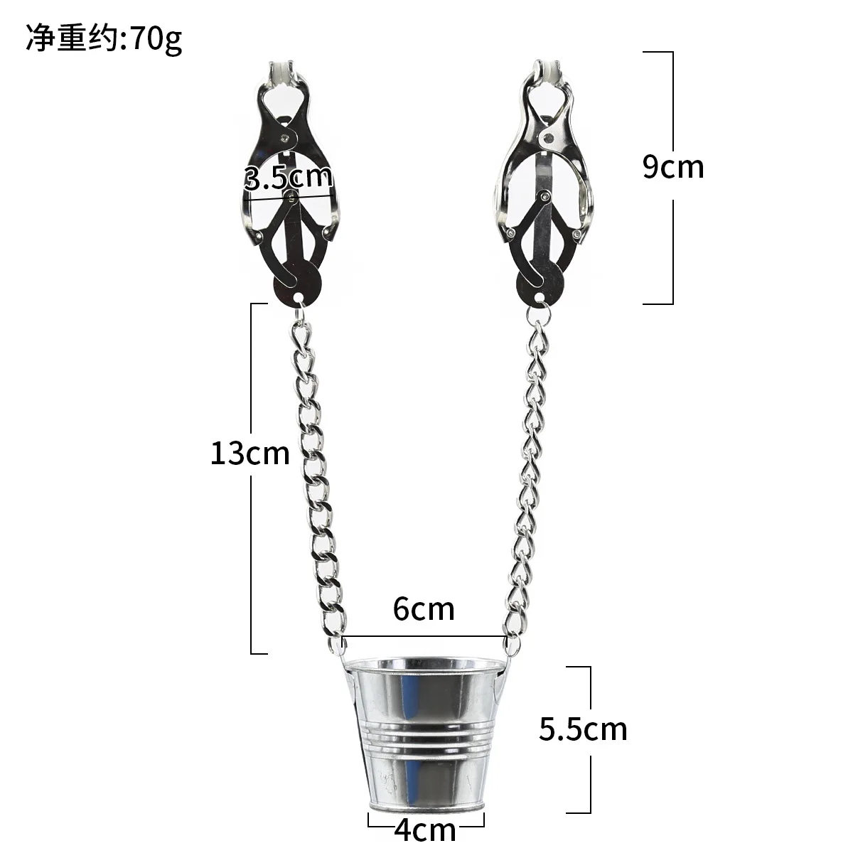 BDSM Female Nipple Clamp Metal Chain Nipples Clip Clitoral Breast Slave Vaginal Bucket Fetishism Bondage Set Vagina Stimulator view 6