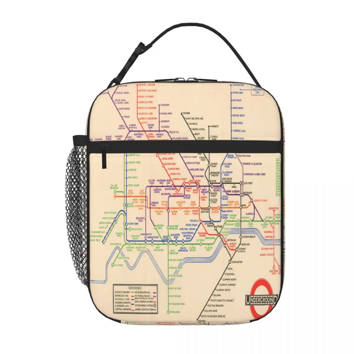 Bestselling Map-of-the-london-underground-london-metro Fashionable Durable Lunch Bag Long Drive Commuter Lunch Bag view 3
