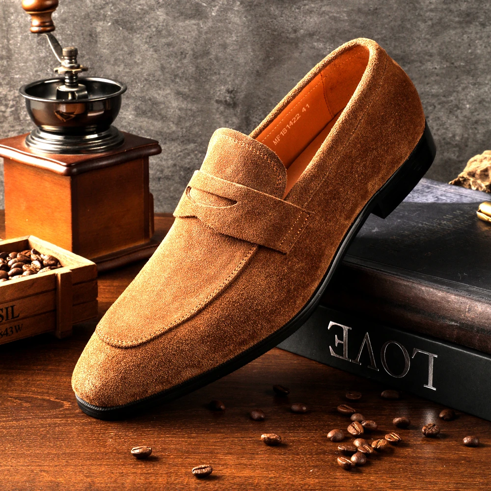 

Новое поступление, мужские мягкие мокасины из натуральной кожи, повседневные лоферы для вождения, замшевые лодочки, необычные удобные туфли без шнуровки на плоской подошве